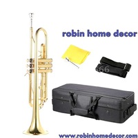 New Silver-Plated Mouthpiece Trumpet Bb B Flat Brass Gold with Mouthpiece Strap Gloves Case for Beginner