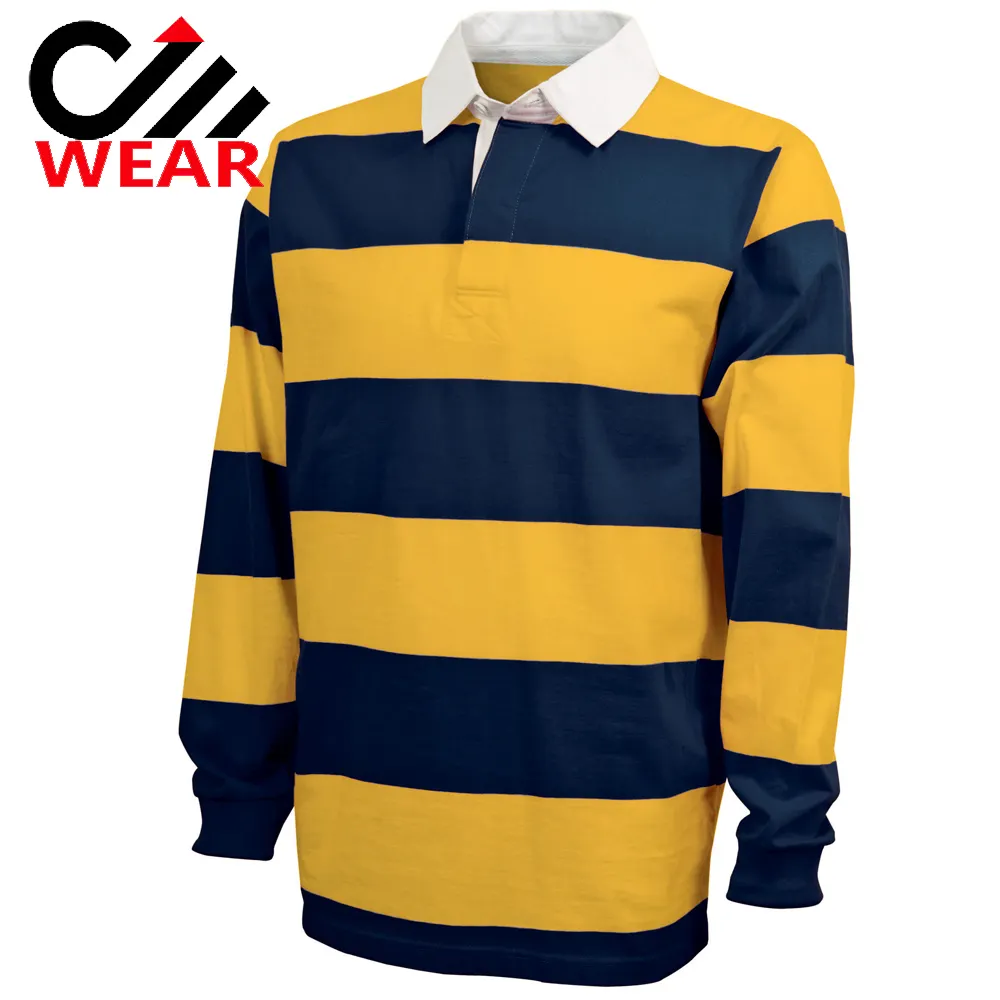 Goedkope Gestreepte <span class=keywords><strong>Rugby</strong></span> Polo Shirt Lange Mouwen Groothandel
