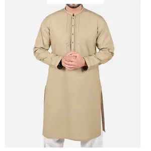 الرجال Kurta كم طويل نمط طوق زر العرض بالجملة تصميم مخصص