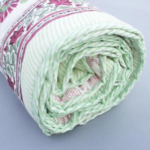 Colcha doble de algodón con estampado floral, edredón de algodón con estampado de bloque de mano, estilo bohemio, jaipuri, rajai - Product Image 5