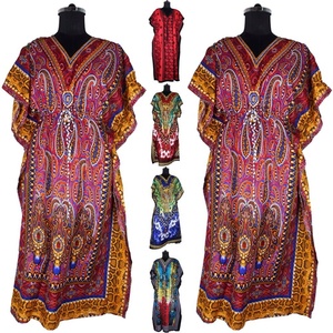 2025 African Long <b>Kaftans</b> Top Quality Hand Block Printed Floral Design <b>Kaftan</b> Free Size <b>Kaftan</b> in Trendy Color for Girls / Women - Product Image 1