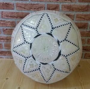 Leather Moroccan Pouf Pouf. Handmade Ottoman Pouf <b>Stool</b>, Handmade Puff, Moroccan Pouffe Moroccan Pouf - Product Image 1