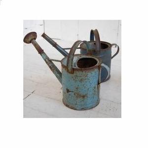 Lata de agua de metal galvanizado vintage elegante jardín ecológico maceta decorativa al aire libre para el hogar para las vacaciones de Navidad - Product Image 1