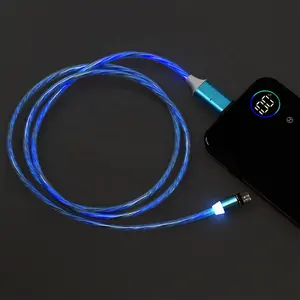 LED fließende starke Ladekabel Für iP 11 Pro Max Handys Licht magnet USB-Kabel 3-in-1-USB-Kabel