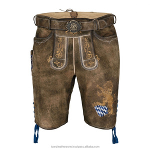 2022 nouveauté unisexe de haute qualité en cuir Lederhosen Shorts Logo personnalisé imprimé meilleure vente grande taille Anti-rides pantalon hommes - Product Image 1