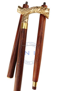 Bastón de madera con mango de latón macizo para caminar, diseño Vintage antiguo hecho a mano, bastón de madera marrón, decoración del hogar, CHWKS36089 - Product Image 5