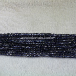 Haute qualité 3-4mm Rondelle perles naturel lâche Iolite facettes bleu brins guérison pierres précieuses perles de pierre - Product Image 1