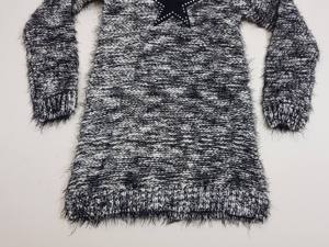 เสื้อสเวตเตอร์ถักของเด็กผู้หญิง,จัมเปอร์สวมหัวแขนยาวคอลูกเรือป้ายยี่ห้อดัง - Product Image 2