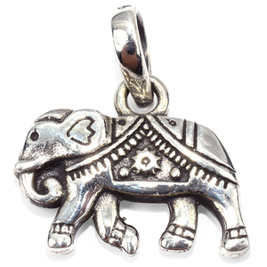 Colgante de Plata de Ley 925 con forma de elefante brillante, joyería de plata fina oxidada - Product Image 2