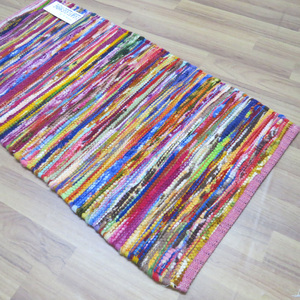 Alfombra Chindi Tejida a Mano, Alfombras de Trapo de Algodón Reciclado, Alfombras y Tapetes del Área de Dari, Alfombra Interior de la India - Product Image 6