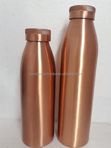 Juego de botellas de agua de cobre puro Botella de agua impresa de cobre 100% Botellas de agua de cobre decorativas y conscientes de la salud de calidad superior - Product Image 5