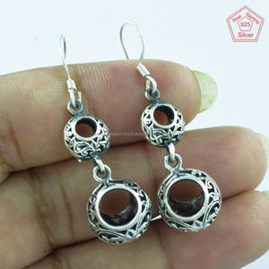 Pendientes de plata de ley 925 oxidados, joyería hecha a mano - Product Image 3