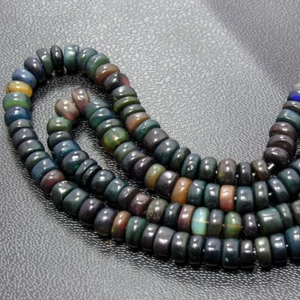 Ópalo Negro Etíope, Forma Redonda Lisa, Cuentas Sueltas para Joyería, Natural, Certificado por Terceros, 14 Pulgadas de Largo, Increíble - Product Image 3