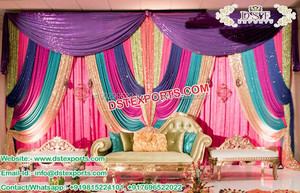 Indian Wedding Stylish Ceiling Drapes <b>Curtains</b> Wedding Mandap Backdrop <b>Curtains</b> Drapes Handmade <b>Embroidered</b> Backdrop Decor - Product Image 5