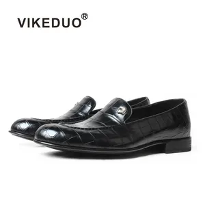 Vikeduo Feitas À Mão Personalizar O Seu Próprio Couro De Crocodilo Italianos Feitos Sob Encomenda dos homens Vestido Moda Sapatos Para Homem