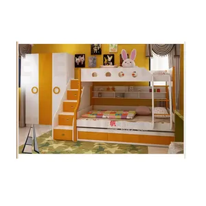 Startseite Kinder Schlafzimmer Möbel Kinder Holzbett mit Kleiderschrank