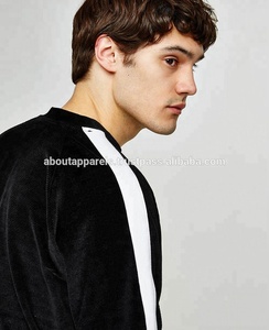 Nueva sudadera de terciopelo personalizada a la moda, Sudadera de cuello redondo para hombre, sudaderas transpirables de terciopelo en blanco a la moda para hombre - Product Image 3