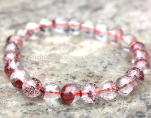 Pulsera elástica de cuentas redondas de piedras preciosas de cuarzo Lodolite de 8mm, cuentas de piedras preciosas naturales hechas a mano de cristal curativo - Product Image 4