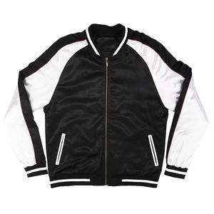 ที่มีคุณภาพสูงที่กำหนดเองผู้ชายราคาที่ดีสีดำและสีขาวเครื่องบินทิ้งระเบิดแจ็คเก็ต - Product Image 1