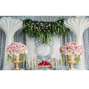 Ceremonia de matrimonio tradicional de color dorado para bodas, escenario de boda, el más reciente diseño, Mandap abierto, para eventos de boda - Product Image 5
