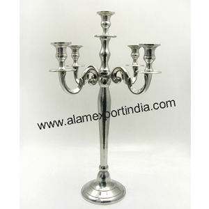 New latest <b>Tall</b> Candelabra <b>Candle</b> Holder 5 Lights Gold Color Wedding Home and Christmas Decoration Centerpiece Made in India - Product Image 2