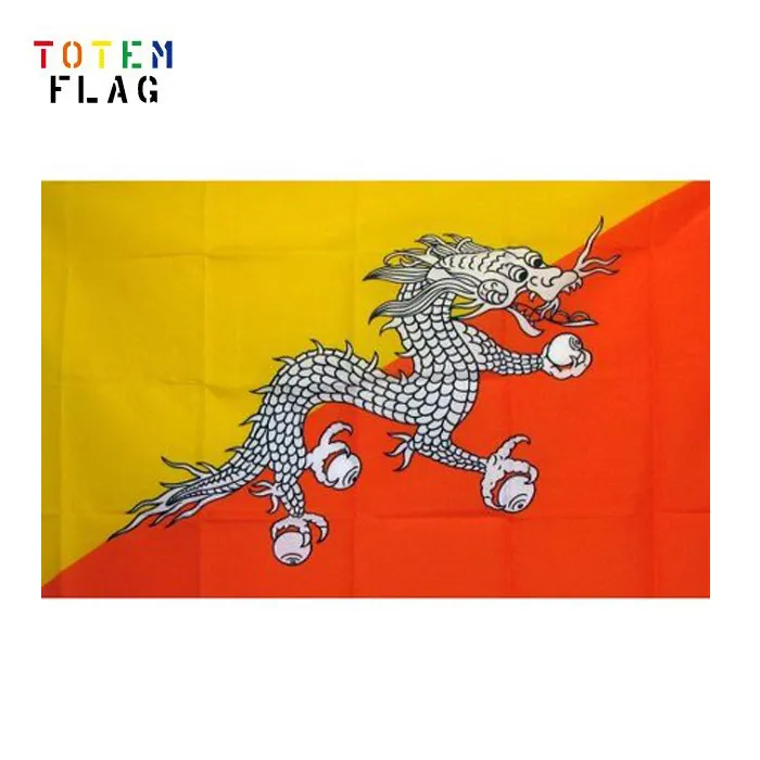 Bhutan goldgelb nacarat drachen flagge