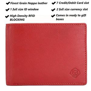 Portefeuille en cuir véritable de qualité export, à double pliage, avec blocage RFID, pour hommes, avec plusieurs emplacements pour cartes et compartiment pour billets, en vente - Product Image 4