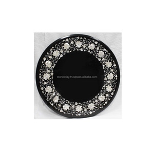 Plateaux de table ronds en marbre indien faits à la main de la meilleure qualité - Product Image 1
