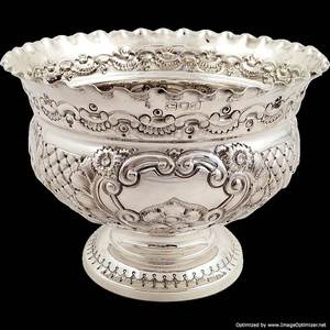 ชามโลหะทองเหลืองสีเงินสุดหรูชามเสิร์ฟแบบขัดเงาขนาดใหญ่ - Product Image 1