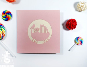 เปลเด็กน่ารักการ์ดอวยพรเบบี้อาบน้ำเด็กบัตรป๊อปอัพที่สวยงามหัตถกรรมบัตร kirigami - Product Image 4