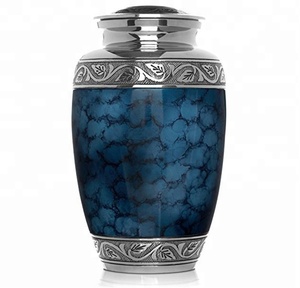 Urnas de cremación para adultos de aleación de nube azul, urna terminada en níquel para cenizas humanas, urnas de cremación conmemorativas para adultos - Product Image 1
