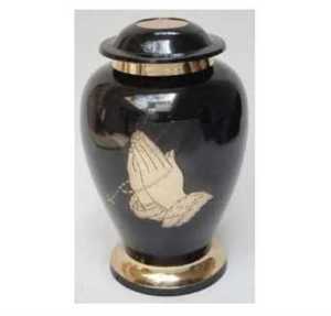 Urne commémorative en métal orange brillant de style américain/européen pour adultes en aluminium laiton pour le stockage des cendres funérailles Crémations Bienvenue - Product Image 3