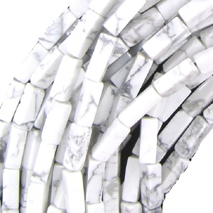 Haute qualité Rectangle perles blanc howlite perle cristal femmes collier bijoux carré pierre précieuse perle fabrication de bijoux suppler - Product Image 4