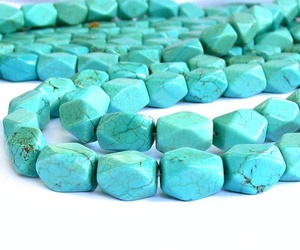 Alta calidad Hit turquesa azul howlita Nugget facetado caído piedra preciosa perforada cristal natural completo collar curativo mayorista - Product Image 5