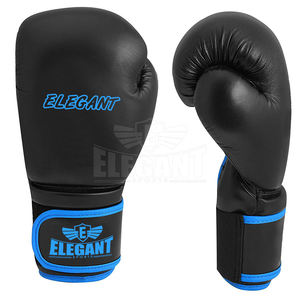 Guantes de boxeo con logotipo personalizado, guantes de boxeo con recorte azul de cuero sintético, guantes de boxeo para entrenamiento de clubes deportivos, Cleto ganador - Product Image 6