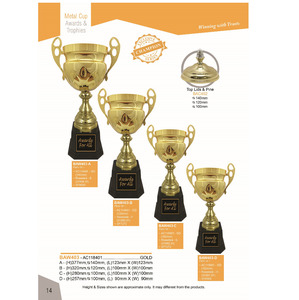 Copa de trofeos de metal cónico con mango chapado Producto elegante para manualidades de metal - Product Image 2