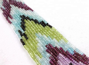 Collar Unisex de Piedras Preciosas de Turmalina Multicolor Natural con Cuentas Geométricas Microfacetadas de Calidad Fantástica, Estilo Religioso, América - Product Image 4