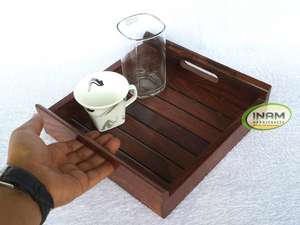Designer Wooden Serving <b>Tray</b> Beautiful and Design Square Wooden Serving <b>for</b> <b>Breakfast</b>, Tea, Coffee in <b>Bed</b> - Product Image 3