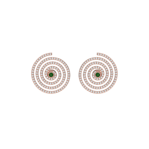 ขายส่ง14พันกุหลาบทองปูเพชรอินเดียมรกตพลอยสตั๊ดต่างหูเครื่องประดับสำหรับผู้หญิง - Product Image 2