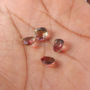 Cristal et Bio Couleur Doublet 8x8mm Coeur Coupé 1.90 pierre gemme Lâche - Product Image 4