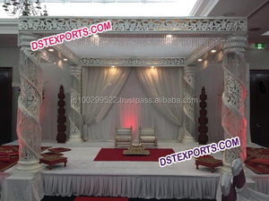Dernières décorations de mariage indien ensemble de Mandap en cristal coloré magnifique Mandap en cristal de fibre hindoue - Product Image 6