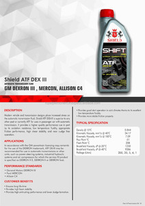 SHIELD SWIFT PRO ATF DEX III SAE Premium Automotive Lubricante Base Aceite Composición - Product Image 3