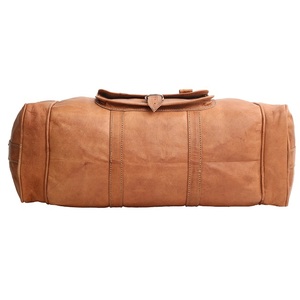 Sac de voyage en cuir de chèvre, sac décontracté, véritable fabrication artisanale, sac de voyage vintage, sac de week-end en cuir de chèvre, 20 pouces, Aryan Exports - Product Image 4