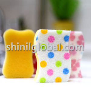 SSG-9 de lavado de flores con estampado de lunares, esponja de cocina con almohadillas de fregado, nuevo diseño - Product Image 5