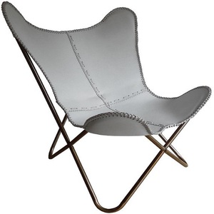 Asiento de cuero con Base de Metal Industrial, silla de mariposa - Product Image 2