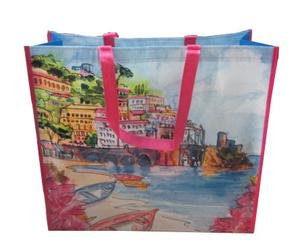 Eco-Friendly 100gsm <b>Piping</b> Non-Woven Shopping <b>Bag</b> with Fun Cartoon Pattern UV Coating Lamination for Daily Use - Product Image 2