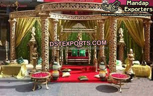 งานแต่งงานสีทอง delizio mandap กับมงกุฎดูแบบดั้งเดิมสีทอง mandap แต่งงาน delizio maharaja mandap USA USA - Product Image 3