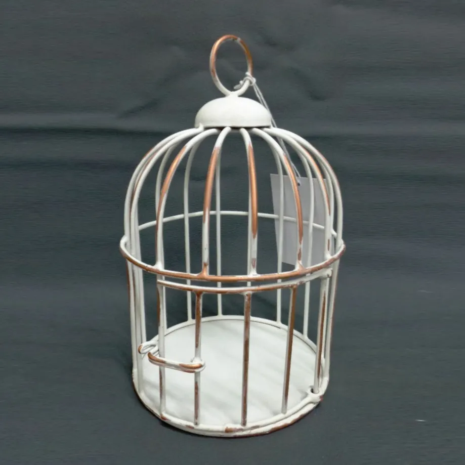 Designer Small White Iron Metal Birdcage