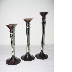 Handmade Set of 3 Silver <b>Taper</b> <b>Candle</b> Holders Custom OEM Design TVAKM Brand for Home Decoration for Christmas Season - Product Image 1