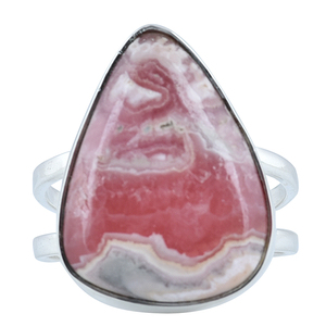 Anillo de Plata de Ley 925 con Gema de Rodocrosita en Forma de Pera, Anillo Clásico Plateado para Boda o Fiesta. - Product Image 1